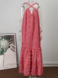 Effortless Chic: Sleeveless Halter Maxi Summer Dress